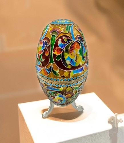 Russian silver enamel egg - russian, –