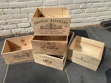 6 x Wooden Wine Box Crate. 6 bottle French Genuine - Market Craft Fair Display