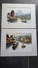 Set Of 2 Chinese Junk Boat