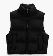 Zara Short Puffer Black Gilet