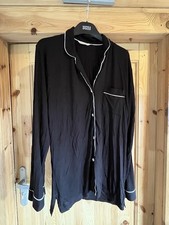 Cyberjammies Black Pyjama Top 12 Long Sleeve Button Up Collared Pocket