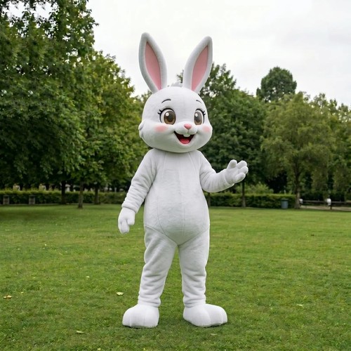 White bunny mascot - white, |