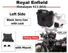 Fit For Royal Enfield "Himalayan 411 Black Jerry Can With Lock & Mount (Left)"