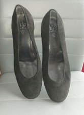 TLC by BHS Ladies Black Leather Suede Court Shoes, Size 6 UK excellent condition
