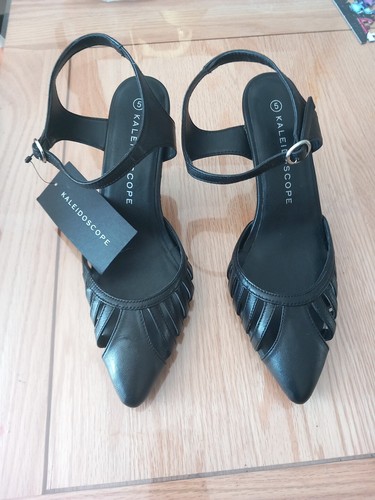 Women heel court shoes - heel, black