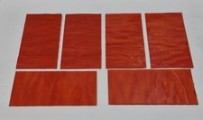 6 pieces, Orange Stained Glass Tiles, Size 10 X 5 cm, 3 mm Thickness, Art&Craft 