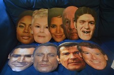 JAMES BOND FILM CHARACTERS CELEBRITY FACE MASKS X9