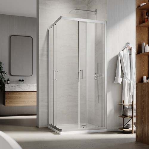 Corner entry shower enclosure - corner,