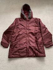 Damart Ladies Jacket With Hood Size L Burgundy