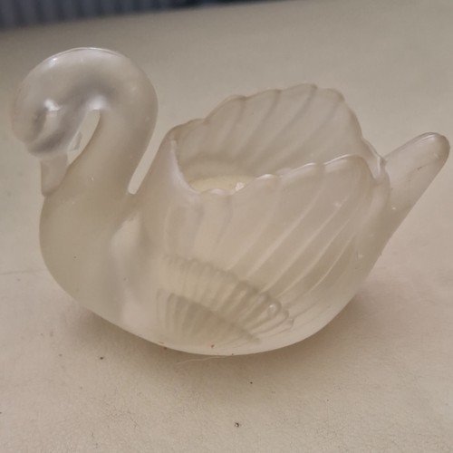 Vintage frosted glass - frosted, swan