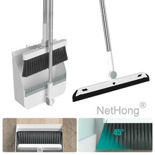 Long Handled Dustpan and Brush Set Strong Metal Handle Dust Pan & Broom Sweeper