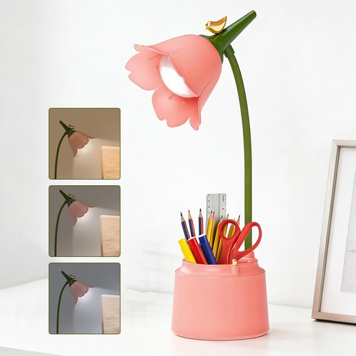 Led flower desk lamp - led, cordless