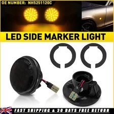 2x Smoked Lens Amber LED Side