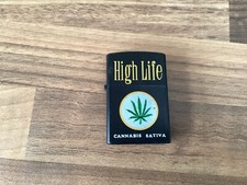 VINTAGE KINGSWAY PETROL LIGHTER CANNABIS SATIVA