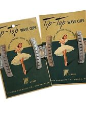 1940's NOS Vintage TIP TOP Wave Clips Aluminium marcel wave clamps finger waves