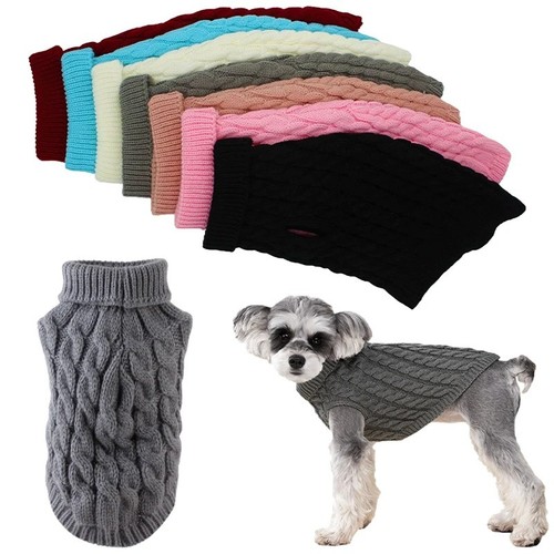 Warm turtleneck dog sweater - warm,