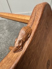 Solid Oak Mouseman Stool