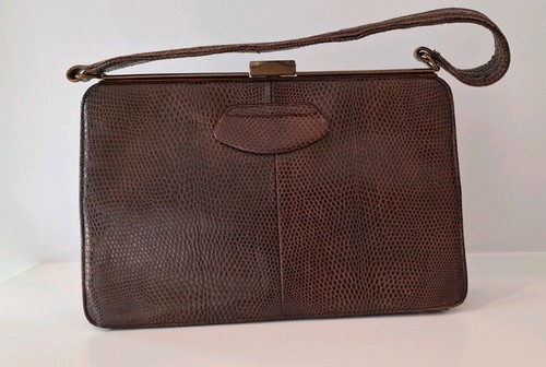 Vintage brown faux lizard - ?,