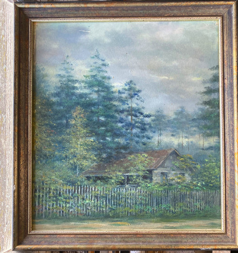 Oil painting house among - ::oil,