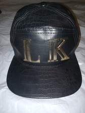 Last Kings Black Faux Leather Crocodile Strapback Hat