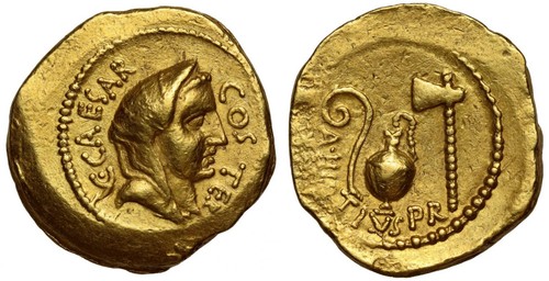 Julius caesar gold aureus - julius,