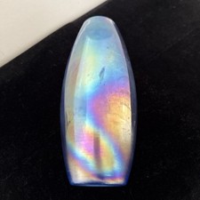 Blue iridescent glass - blue, vase