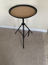 Table Mate Folding TV Tray Table Portable for Eating & Serving Cork Top Black