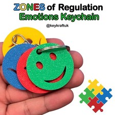 The Original Zones of Regulation Keychain Keyring 4 Emotional Regulation Tools