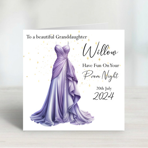 Personalised prom card - card,
