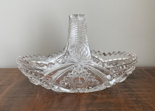 Crystal basket candy dish with - basket,
