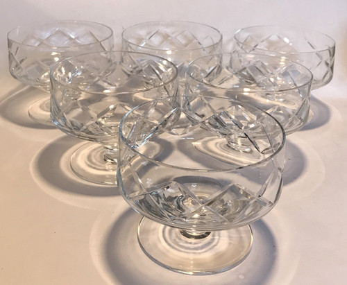 Cut crystal stemmed dessert - 6,