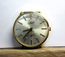 Vintage UNO 17 Jewel Incabloc Swiss Made Manual Wind MENS WRISTWATCH, Working