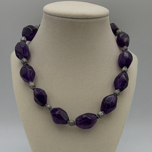 Amethyst purple faceted beaded - faceted,
