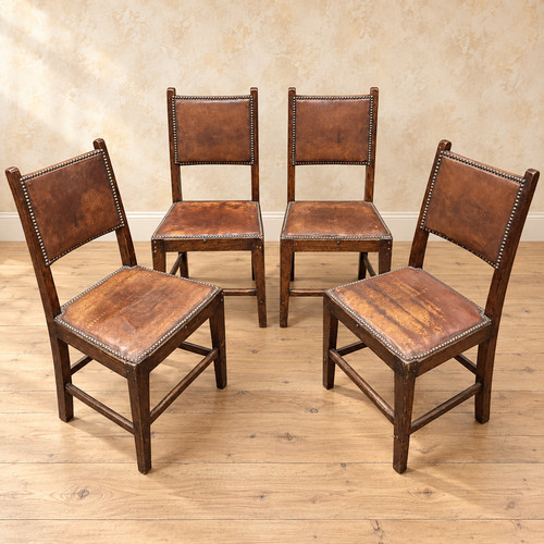 Arts crafts dining chairs - chairs, oak