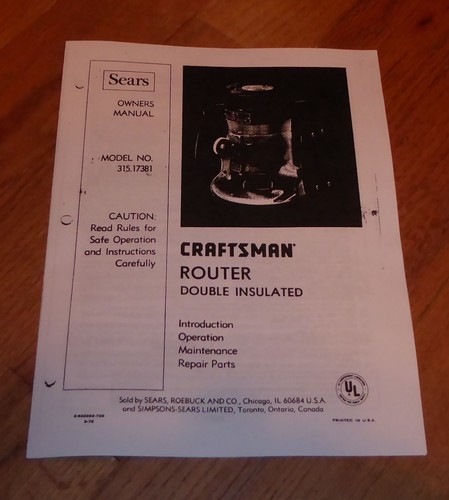 Sears craftsman router - sears,