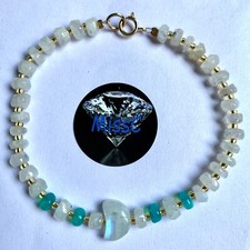 9CT GOLD RAINBOW MOONSTONE AND