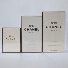 CHANEL No 19 Parfum 6ml/7.5ml/14ml Set of 3 Sealed Vintage New Unopened Japan