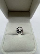 Stirling Silver (1.3G) Heart Shaped Padlock Charm/Pendant.