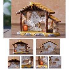 Christmas Manger Scene Empty Nativity Stable Ornament (Figures Not Included)