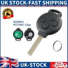 For 2007-2015 Smart Fortwo 451 Car 3 Button Remote Key Fob PCF7941 434MHz Chip
