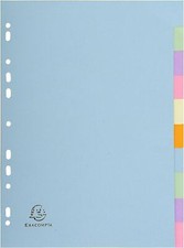 Exacompta 10 Part A4 Dividers Extra Wide Pastel Forever Recycled Filing Storage