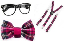 LADIES GIRL PINK TARTAN NERD