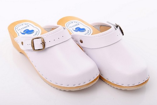 White clogs geniune leather - clogs,