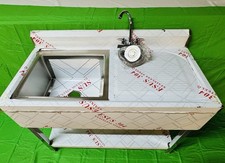 Stainless Steel Freestanding Sink 1.2m/120cm / Single Bowl + Right Hand Drainer