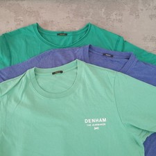 Denham Lot of 3 T-Shirt Men's Medium Multicolor Short Sleeve  Pullover RRP £119