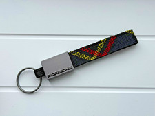 Performance Keychain Keyring with Tartan check Strap Compatible with Porsche