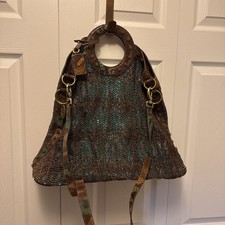 GUESS Collection Leather Brown and Teal Vintage 