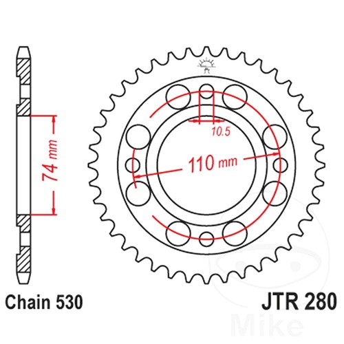 Rear sprocket 33z 530 - jt,