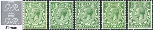 1912 kgv royal cypher d - 1912-24, ½d