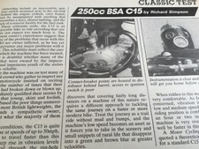 BSA C15 period 1984 MOTORCYCLE ARTICLE